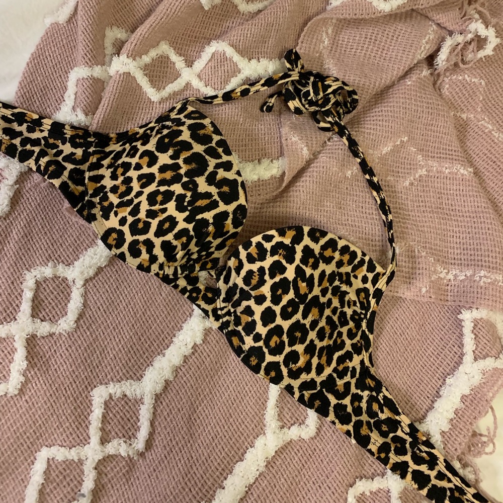 Cheetah push up bikini top